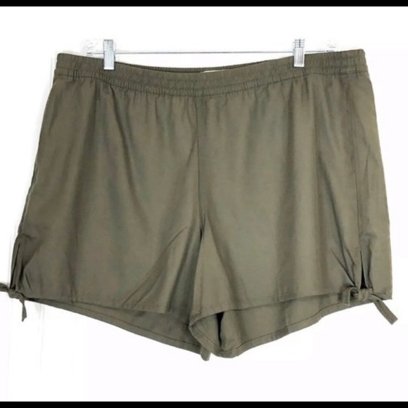 MADEWELL Hunter Green SO SOFT Cotton Side Tie Elastic Waist Shorts-Size Small - Picture 4 of 11